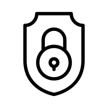 güvenli kilit ince çizgi simgesi
