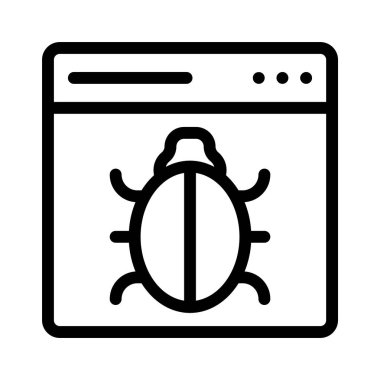 virüs tarayıcı ince çizgi simgesi