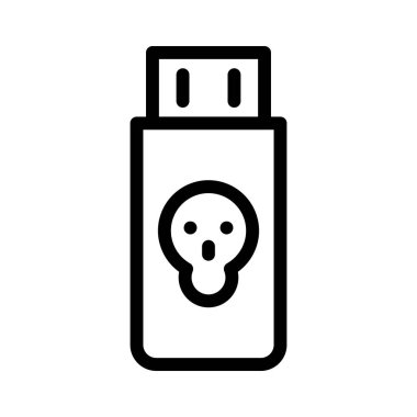 virüs USB ince çizgi simgesi