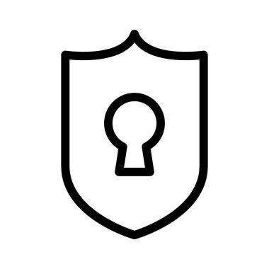 güvenli kalkan ince hat simgesi