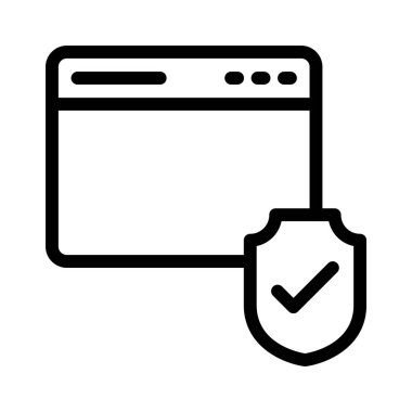 güvenli tarayıcı ince çizgi simgesi