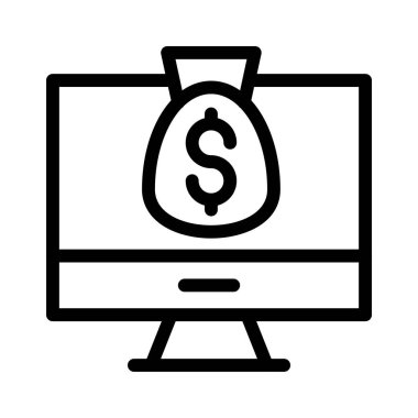 Online ödeme ince çizgi simgesi