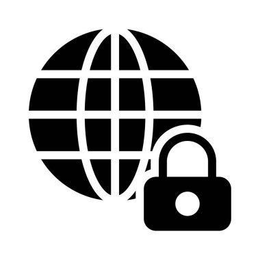 Genel güvenlik glifleri düz simgesi