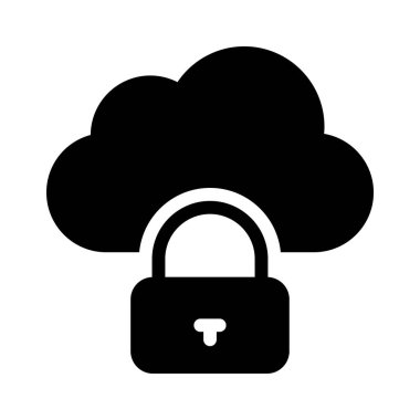 güvenli bulut glifleri düz simge