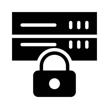 güvenli sunucu glifleri düz simgesi