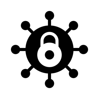 kilit bağlantı glifleri düz simgesi