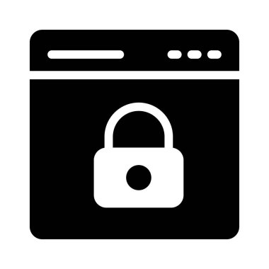 güvenli tarayıcı glifleri düz simge