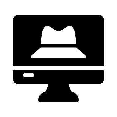 hacker glifleri düz simgesi