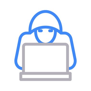 hacker ince çizgi renk simge vektör