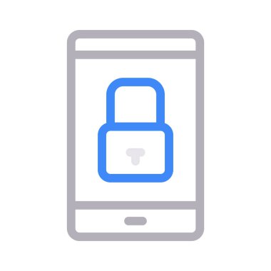 cep güvenli çizgi renk simge vektör