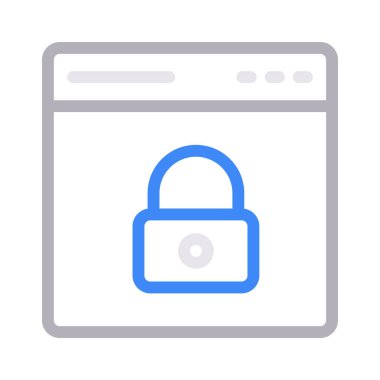 güvenli tarayıcı ince renkli hat vektör simge