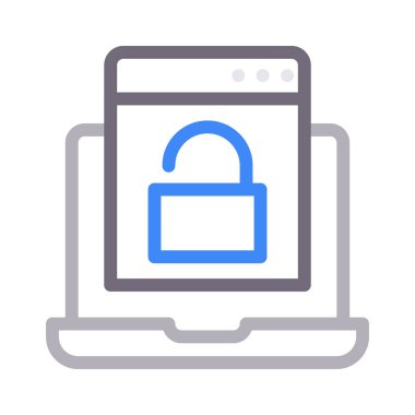 güvenli tarayıcı ince renkli hat vektör simge