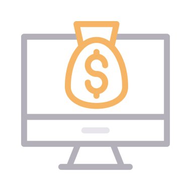 Online ince çizgi renk simge vektör