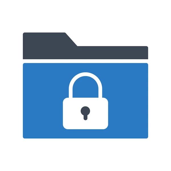 Ikona Kolor Glify Bezpiecznego Folderu — Wektor stockowy