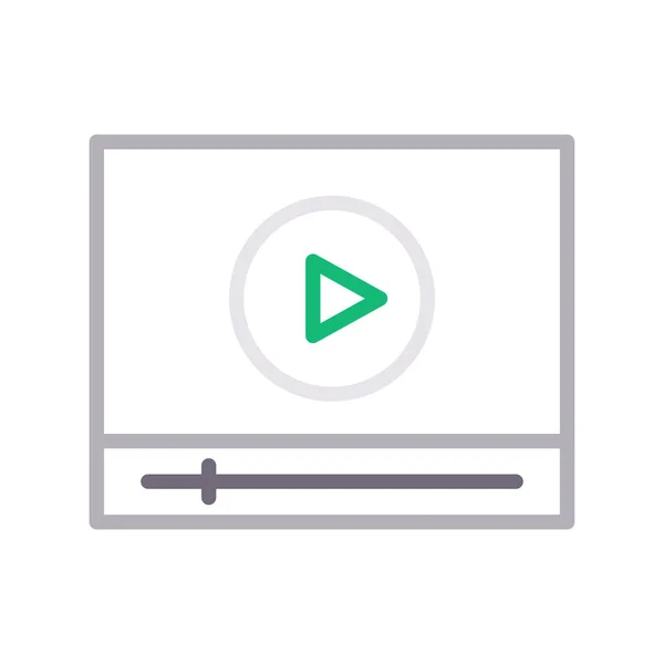 Videoplayer Symbol Für Dünne Farblinie — Stockvektor