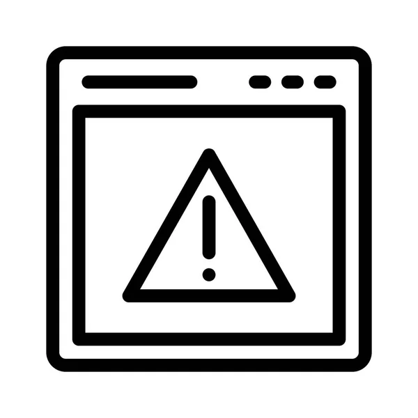 Warnung Browser Thin Line Symbol — Stockvektor