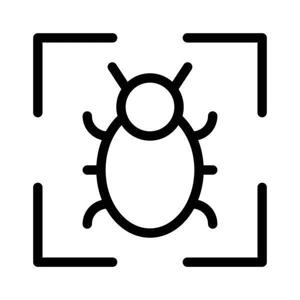 Icona Della Linea Sottile Del Bug Focus — Vettoriale Stock