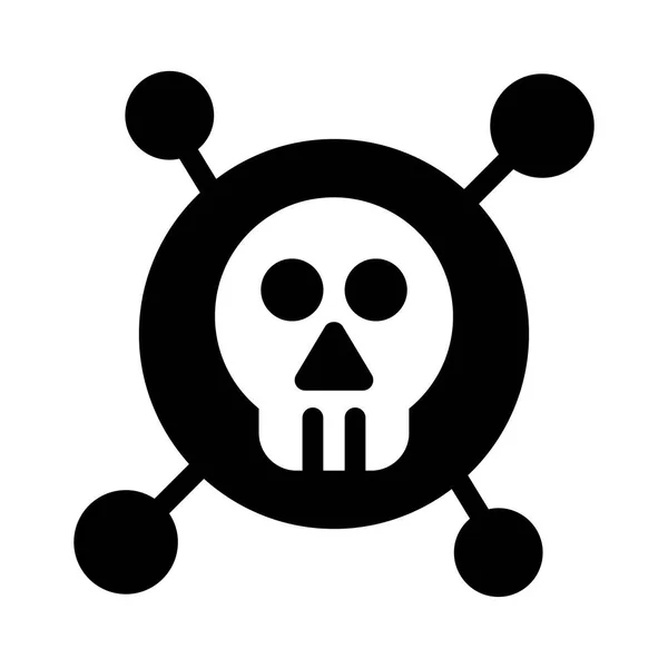 Scull Glyphs Flat Icon — Stock Vector