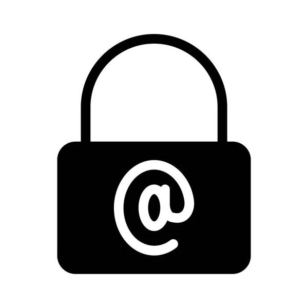 安全的电子邮件字形平面图标 — 图库矢量图片