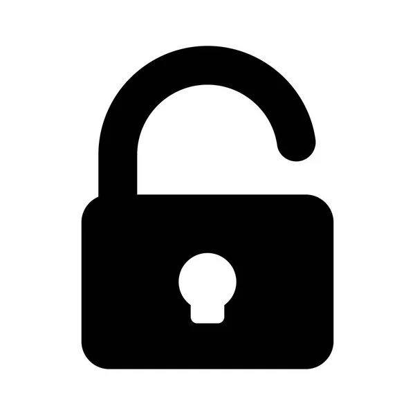 Unlock Glyphs Flat Icon — Stock Vector