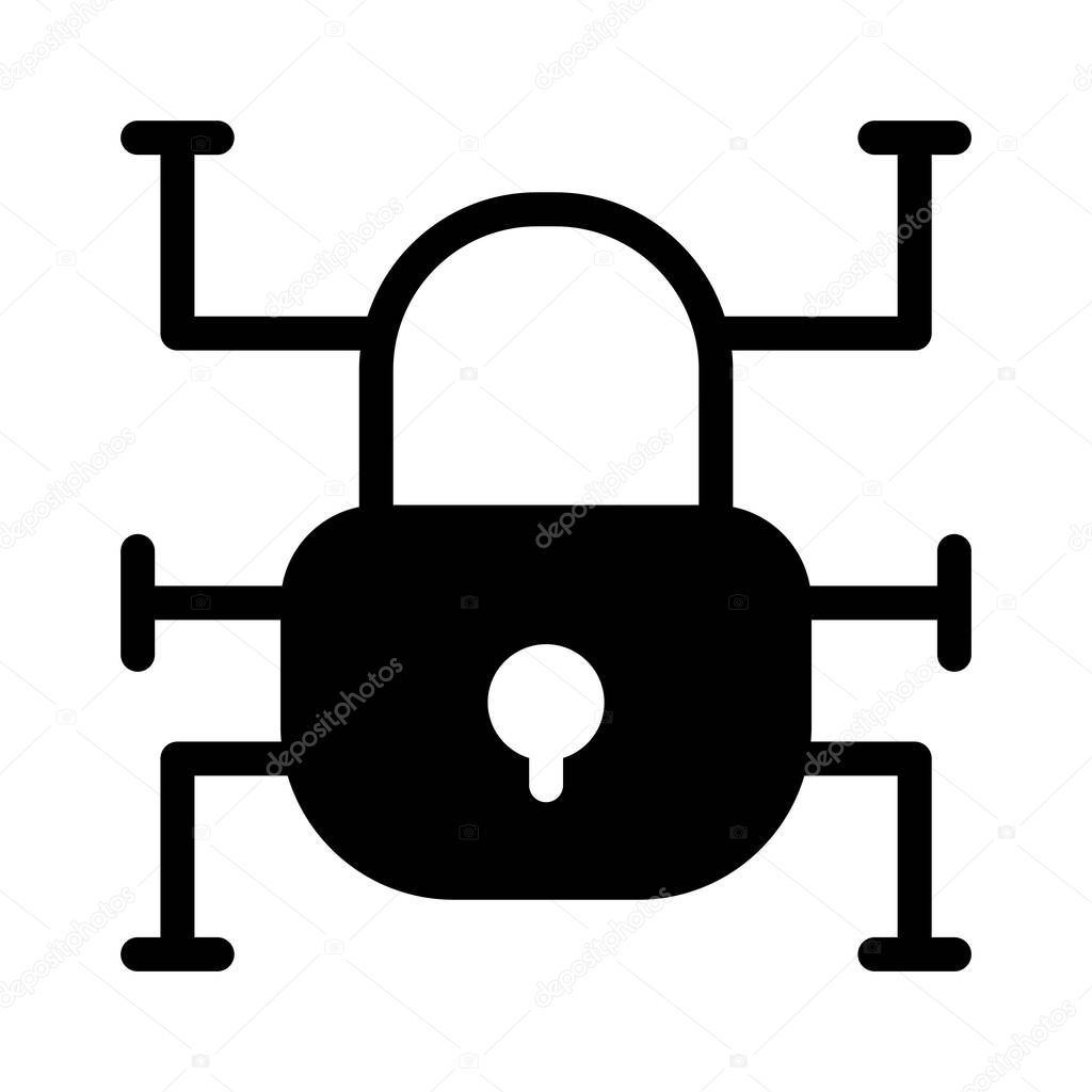 padlock glyphs flat icon