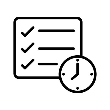 kontrol listesi son tarih ince çizgi vektör simgesi