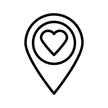 favori gps ince çizgi vektör simgesi