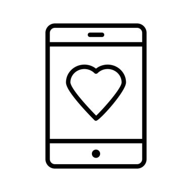 favori mobil ince çizgi vektör simgesi