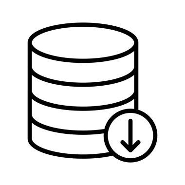 veritabanı ince çizgi vektör simgesi indir