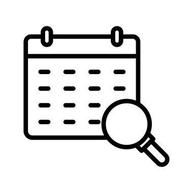 arama takvimi ince çizgi vektör simgesi