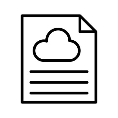 bulut dosyası ince çizgi vektör simgesi