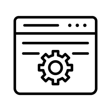 tarayıcı ince çizgi vektör simgesi ayarı