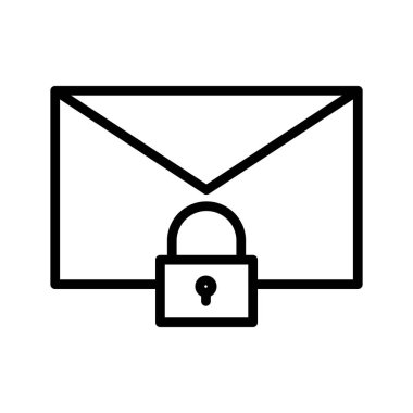 güvenli e-posta ince çizgi vektör simgesi