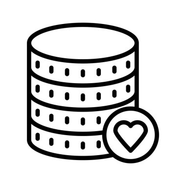 favori veritabanı ince çizgi vektör simgesi
