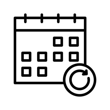 takvim ince çizgi vektör simgesini yeniden yükleme