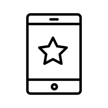 favori mobil ince çizgi vektör simgesi