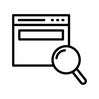 arama tarayıcıince çizgi vektör simgesi