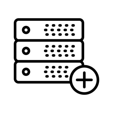 sunucu ince çizgi vektör simgesi ekle