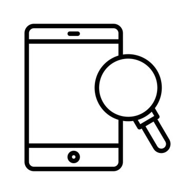 arama mobil ince çizgi vektör simgesi