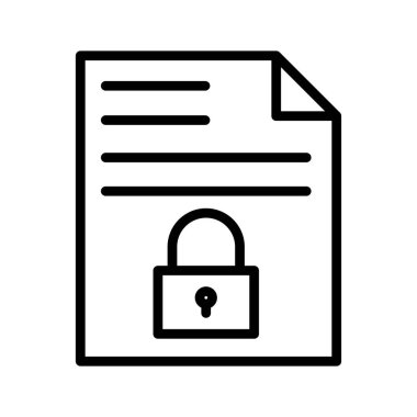 güvenli dosya ince çizgi vektör simgesi