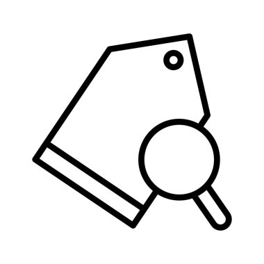 arama etiketi ince çizgi vektör simgesi