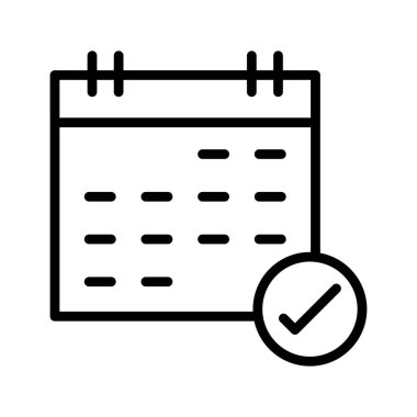 takvim ince çizgi vektör simgesini kontrol edin