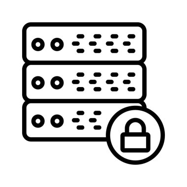 güvenli depolama ince çizgi vektör simgesi