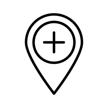 gps ince çizgi vektör simgesi ekle