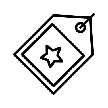 favori etiket ince çizgi vektör simgesi