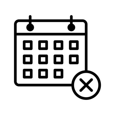 takvim ince satır vektör simgesini iptal etme