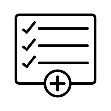 denetim listesi ince çizgi vektör simgesi ekle