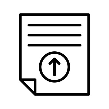 dosya ince çizgi vektör simgesi yükleme