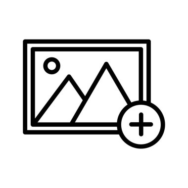 fotoğraf ince çizgi vektör simgesi ekle