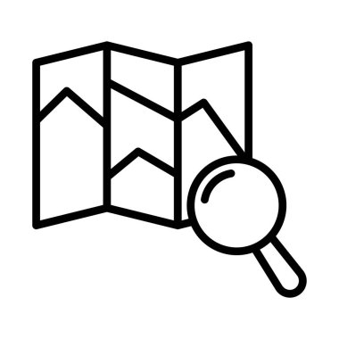 arama haritası ince çizgi vektör simgesi